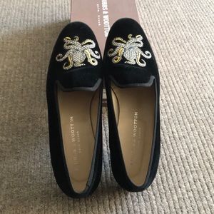 Stubbs & Wootton black velvet smoking slippers